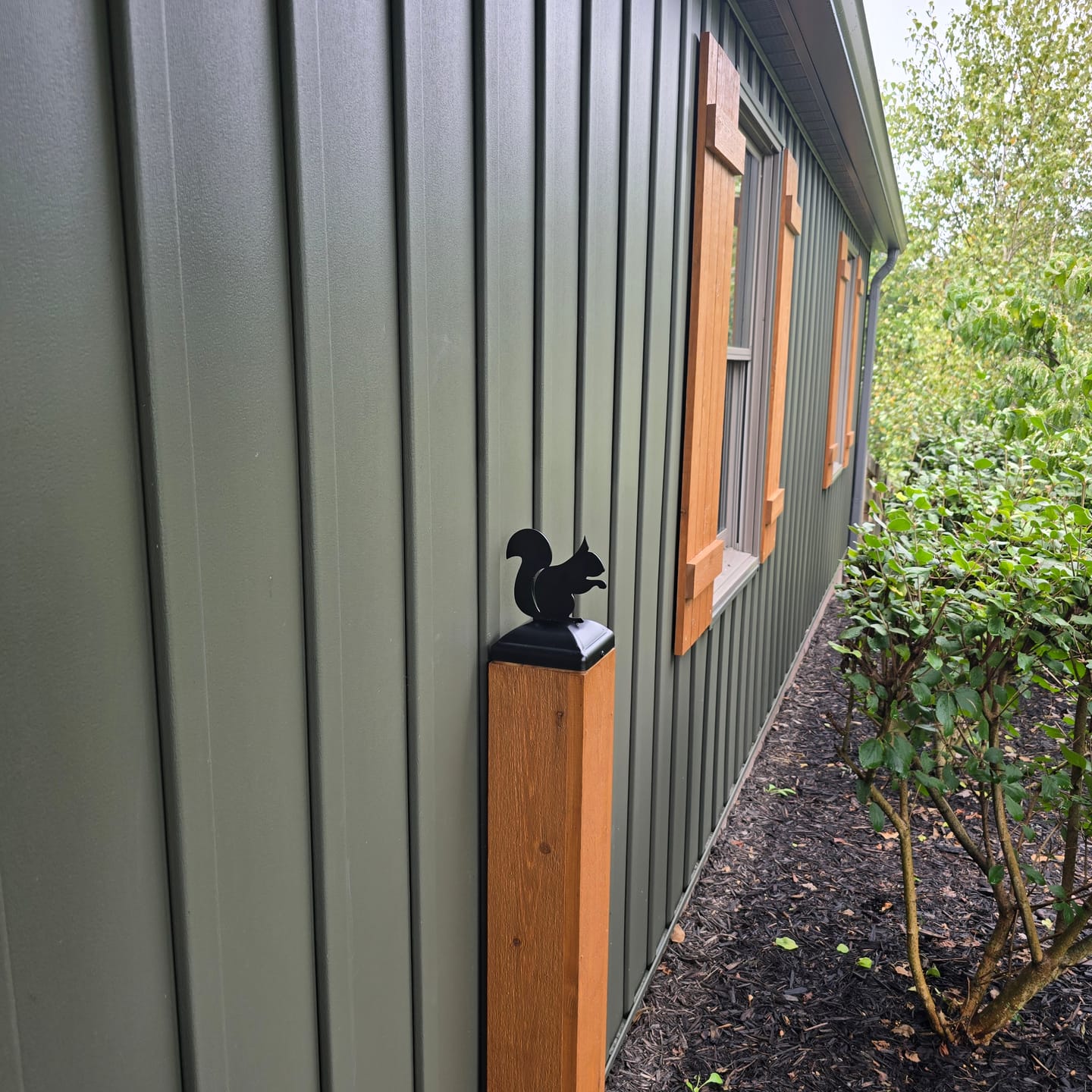 Customer photo review of Squirrel Fence Post Cap (Multiple Post Sizes Available)