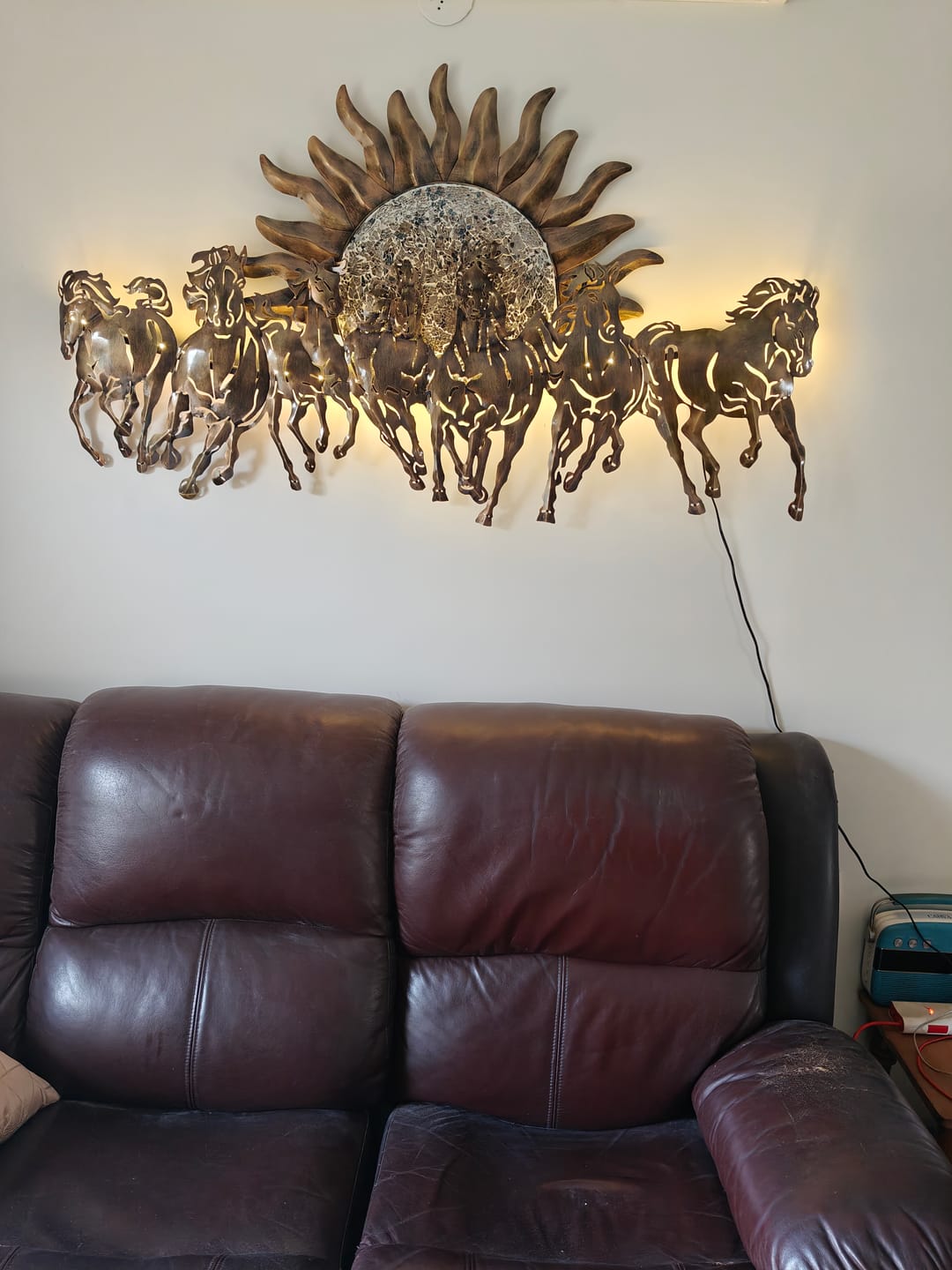 Customer photo review of Big wall coverage Backlit 7 Horses with Sun (55 x 34 Inches)