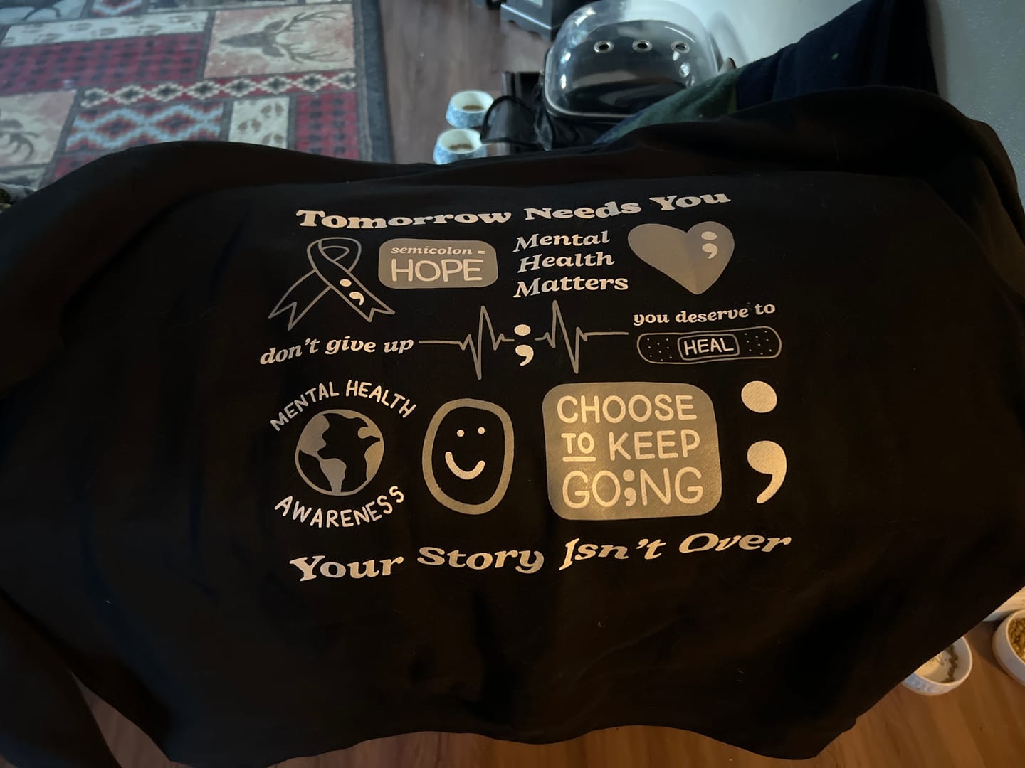 Customer photo review of Semicolon Crewneck