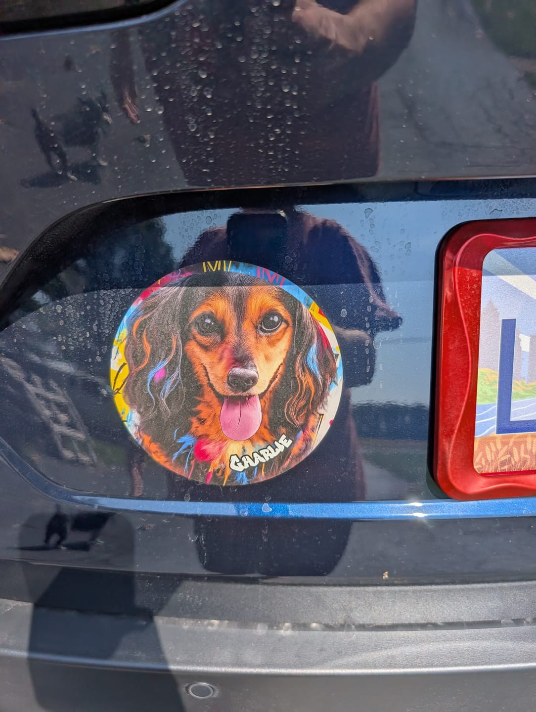 Customer photo review of Graffiti - Personalized Car Magnet
