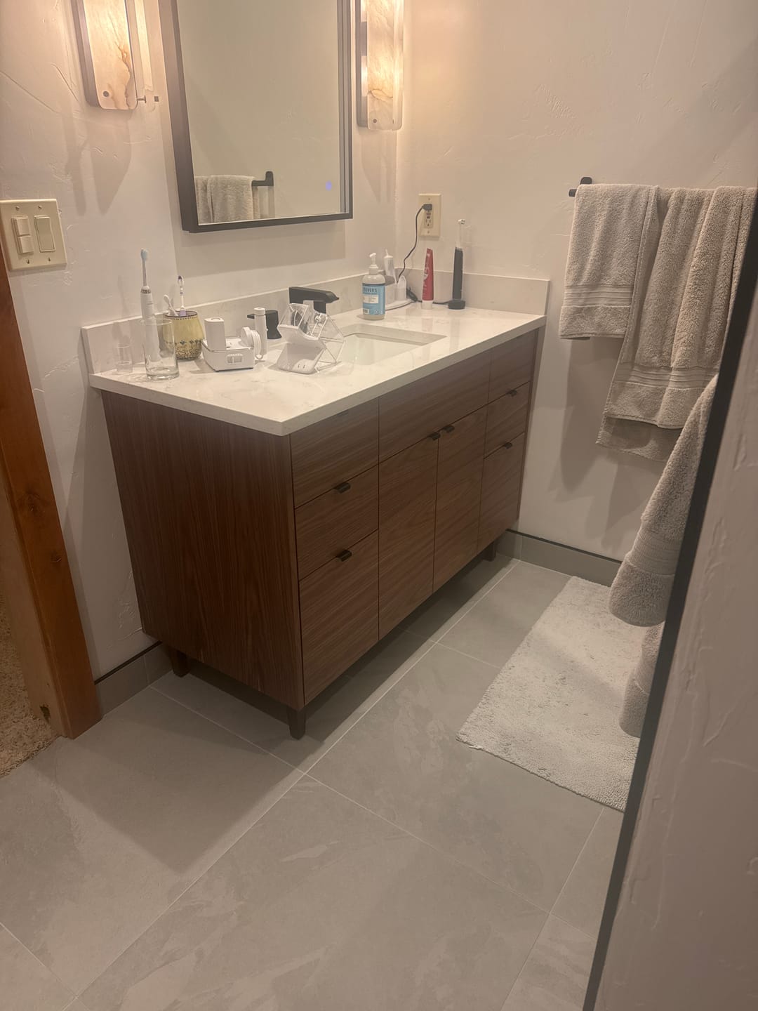 Customer photo review of Austin 48" American Black Walnut Bathroom Vanity