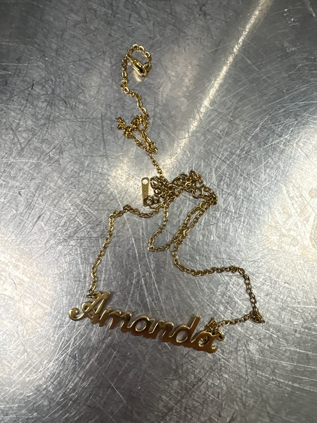 Customer photo review of Flower Initial Necklace w/ Clip Chain