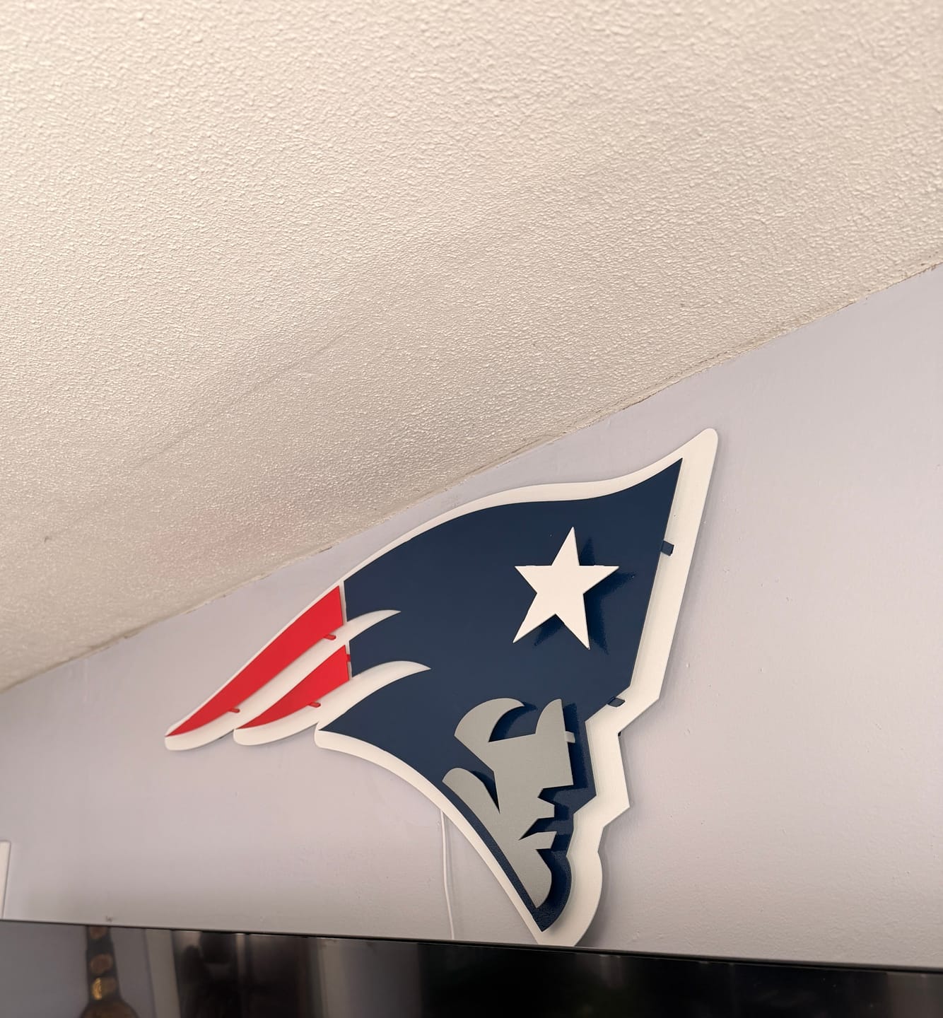 Customer photo review of New England Patriots 3D Vintage Metal Wall Art