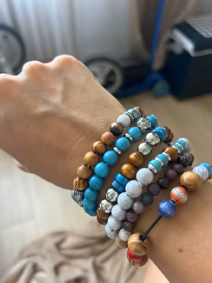 Customer photo review of Free Spirit Turquoise & Jasper Bracelet Stack