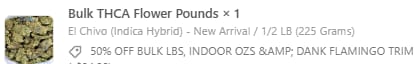 Customer photo review of Bulk THCA Flower Pounds