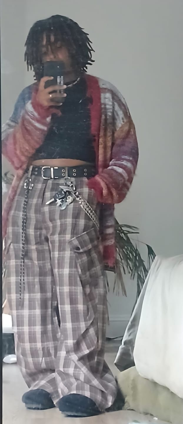 Customer photo review of Aelfric Eden Fringe Stripe Cardigan