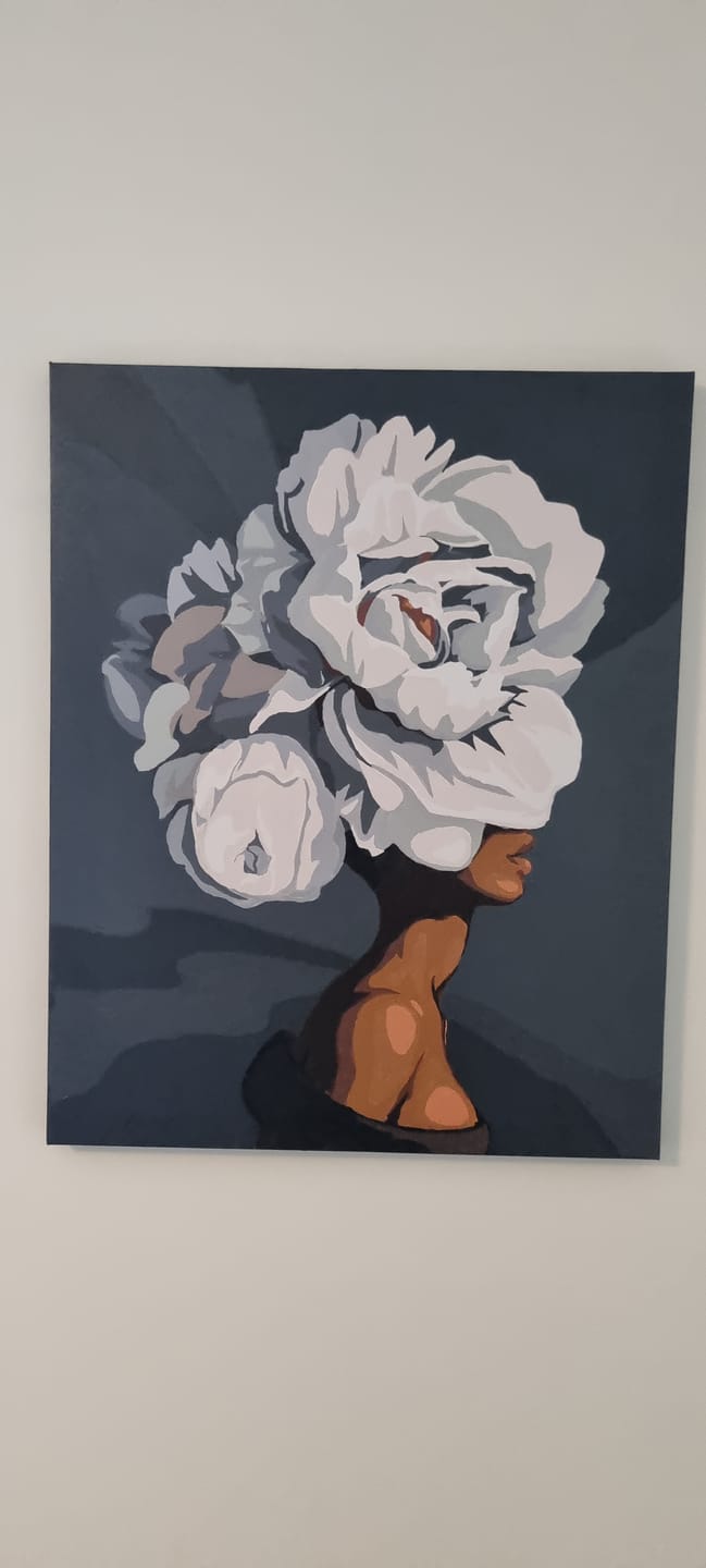 Customer photo review of Woman with Flowery Hair | Paint by Numbers