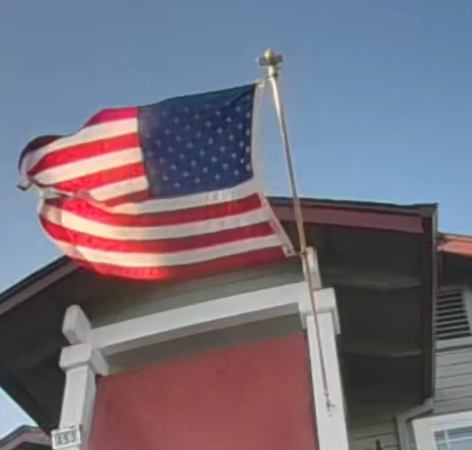 Customer photo review of Non-Tangle Flagpole Spinners