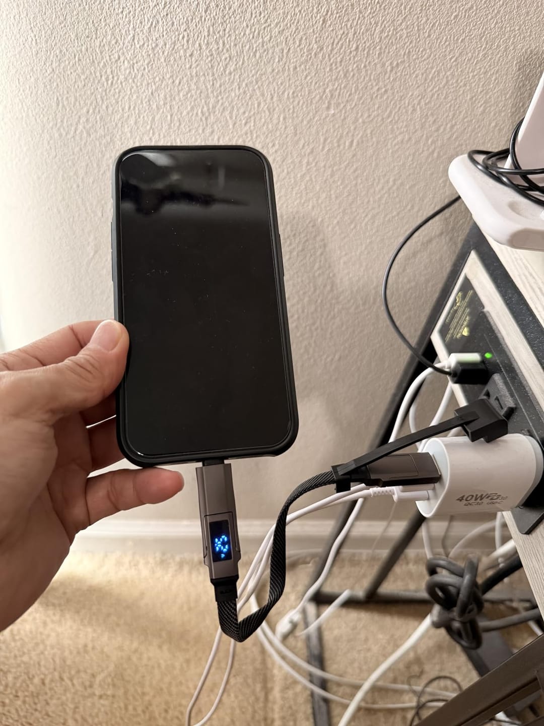 Customer photo review of 4-in-1 Smart Display Keychain Charging Cable