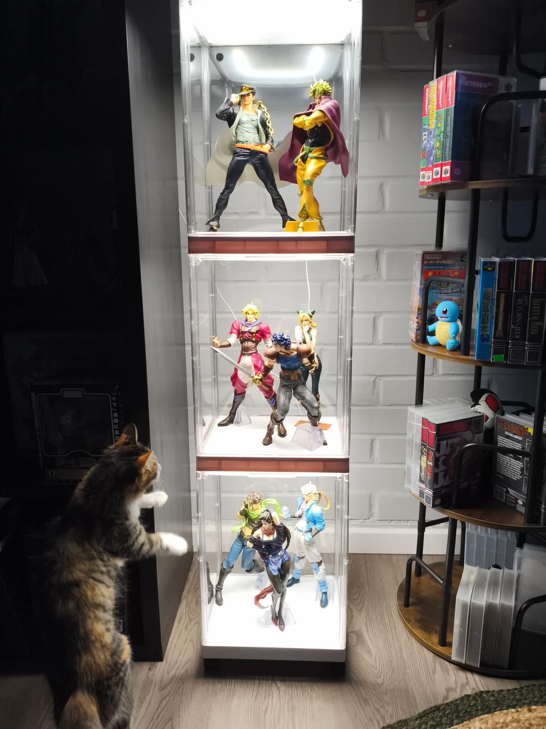 Customer photo review of Cubierta Acrilica LED 3 Niveles - Caja Exhibidora - Grande - Multibandeja de Apertura Vertical - 29.3 x 25.4 x 128.4cm