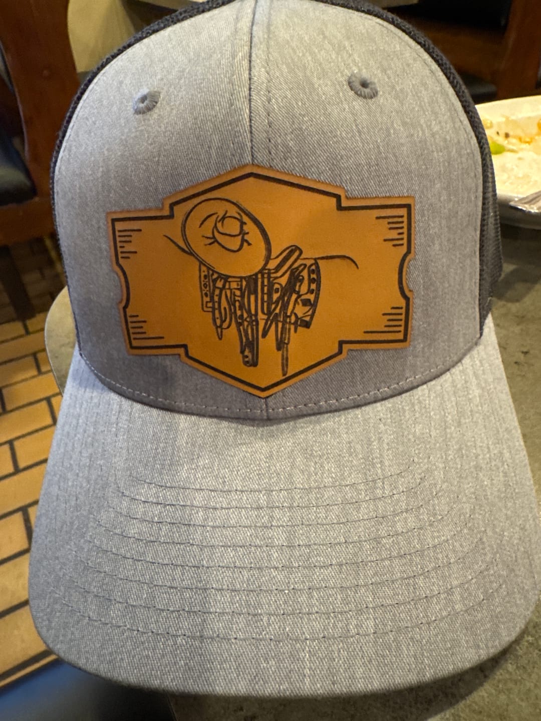 Customer photo review of Premium Custom Leather Patch Hats (Wholesale)