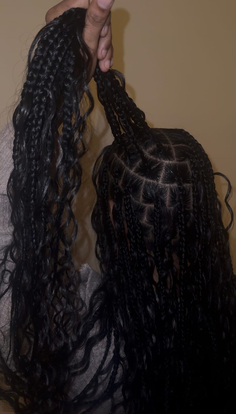 Customer photo review of Shake N Go Organique Human Hair Blend Braids - DEEP BULK 14