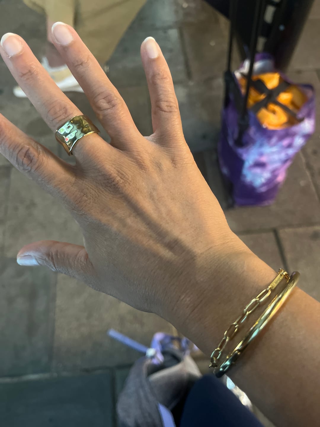 Customer photo review of Textured Band Ring