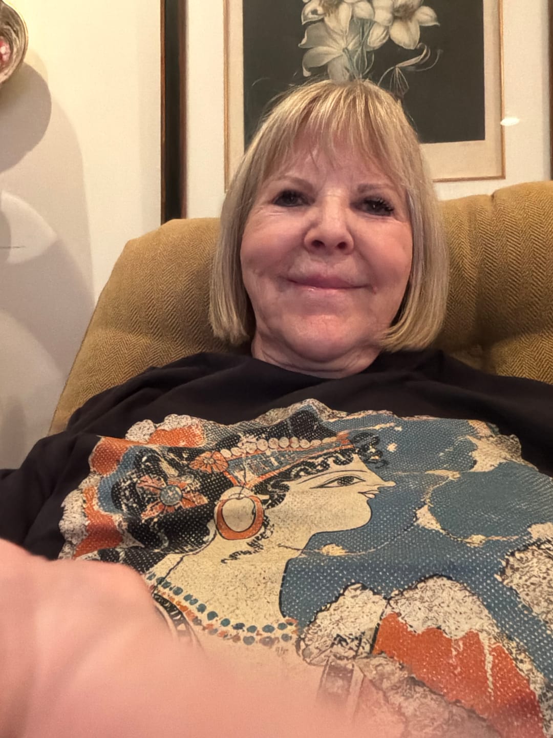 Customer photo review of Knossos Minoan Blue Lady Fresco Premium Tee