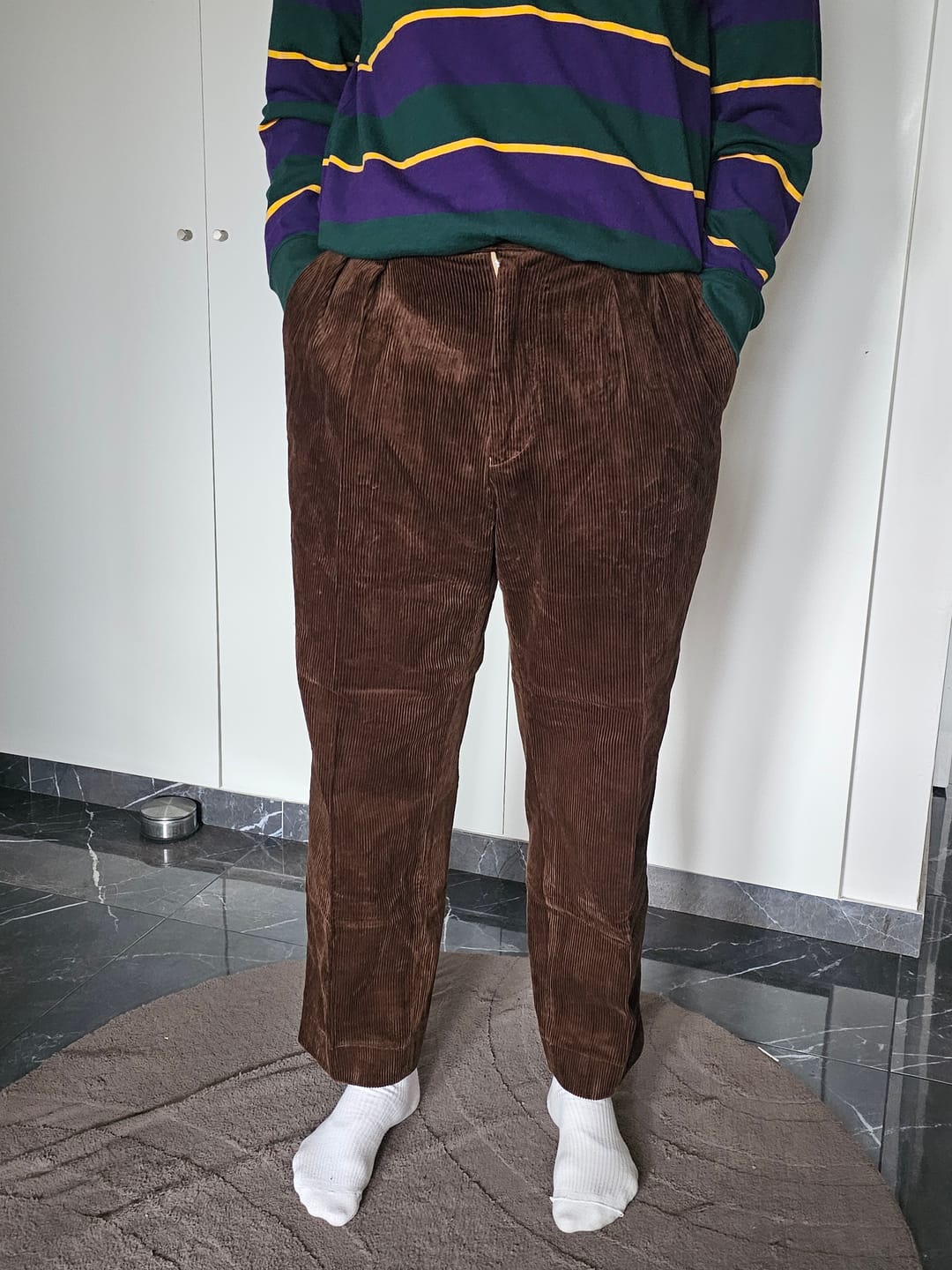 Customer photo review of 12.5 oz 8 Wale Corduroy Trousers - Brown