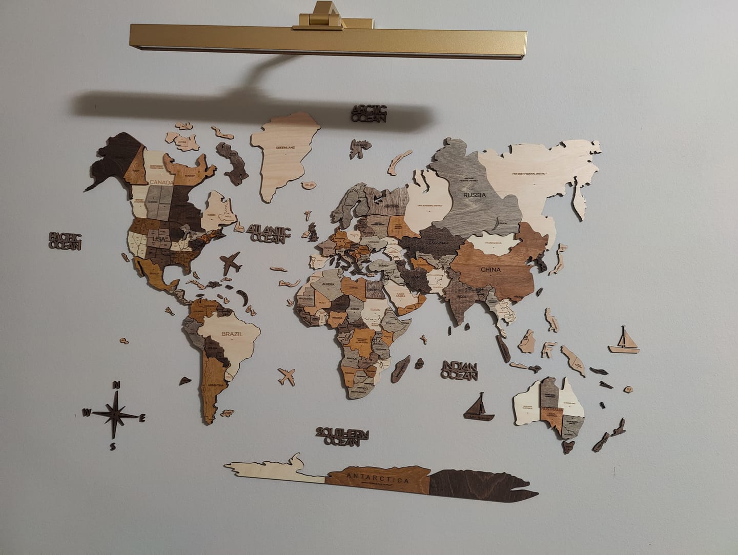Customer photo review of 3D Wooden World Map Multicolor