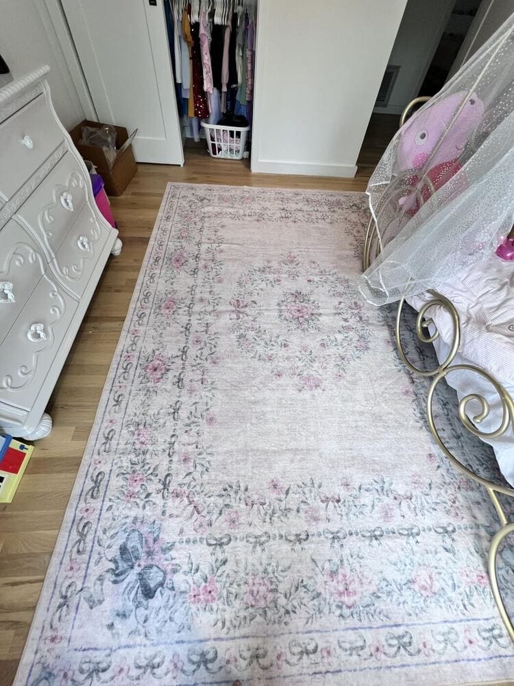Customer photo review of Rug – Vintage Traditional Floral – Blush Clay