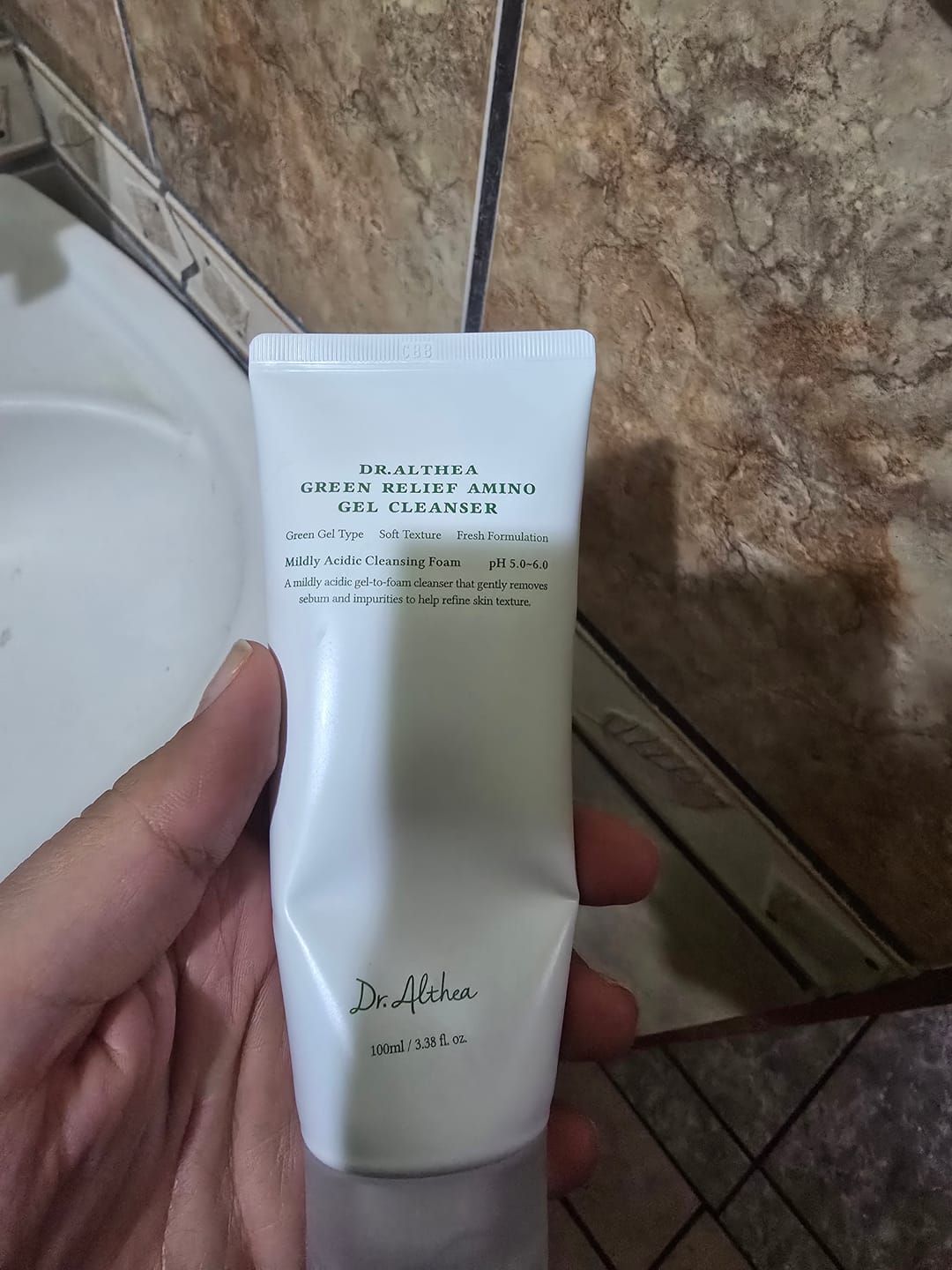 Customer photo review of Green Relief Amino Gel Cleanser