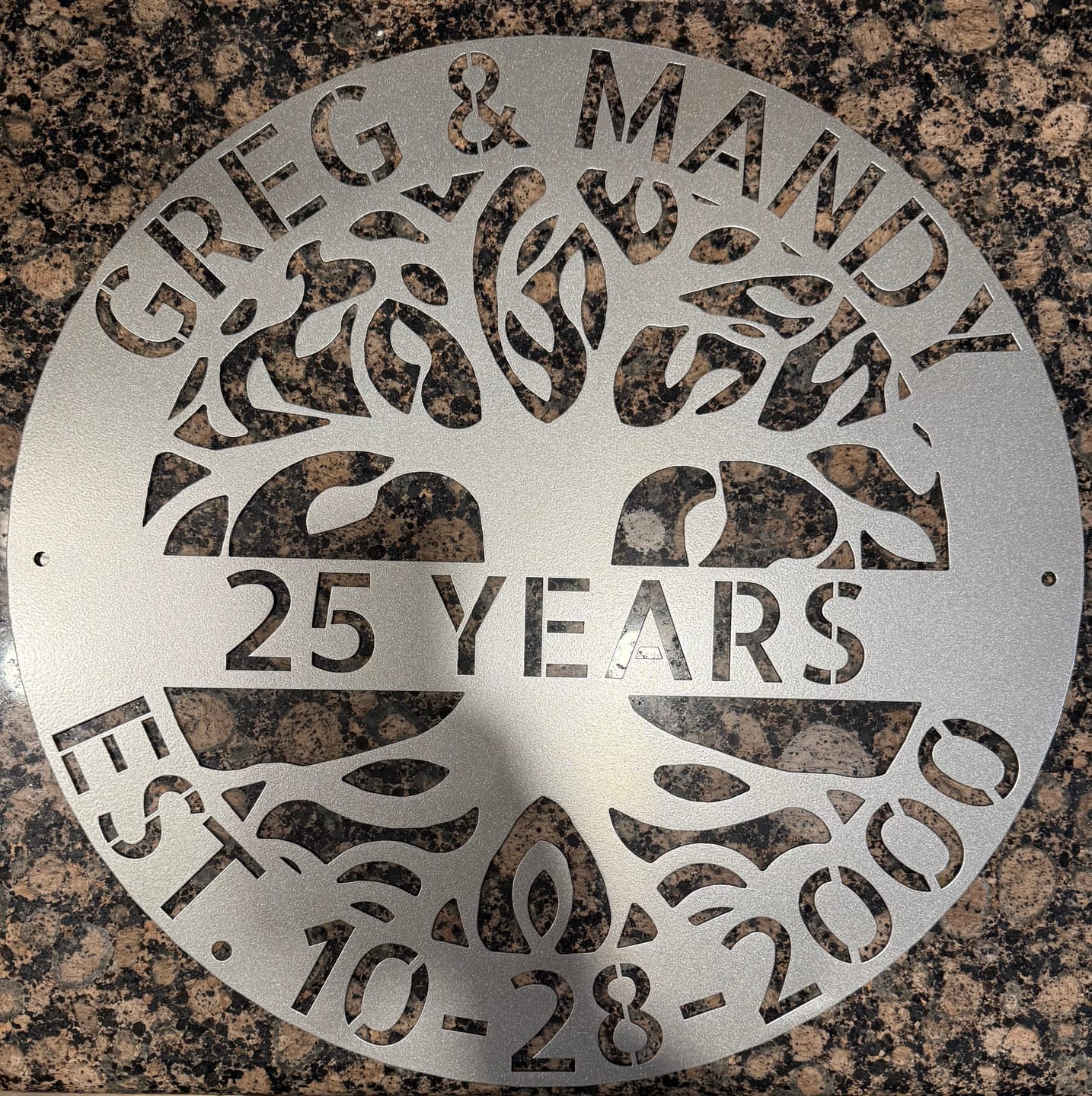 Customer photo review of Elaborate Name - Steel Sign