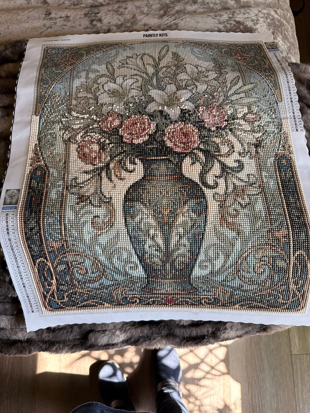 Customer photo review of White Lily Rose Vase Panel 2 (Diamond Painting)