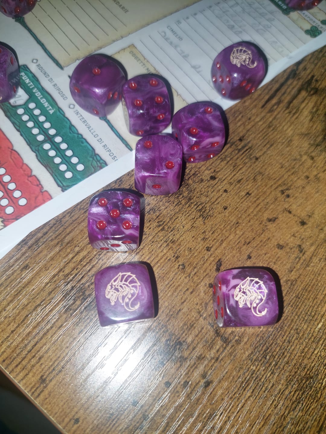 Customer photo review of Violet Hive Swarm D6 Dice
