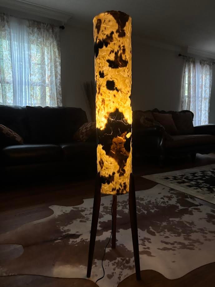 Customer photo review of Mid-Century Modern Cow Print Floor Lamp