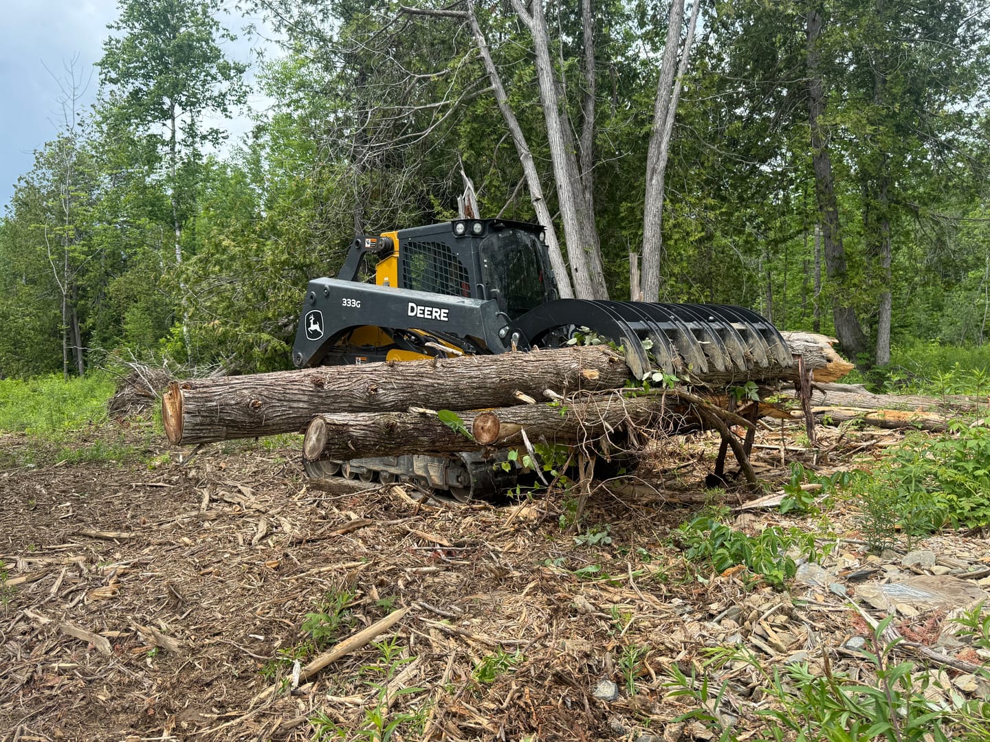 Customer photo review of Eagle Talon | Skid Steer Log, Brush & Rock Grapple Rake