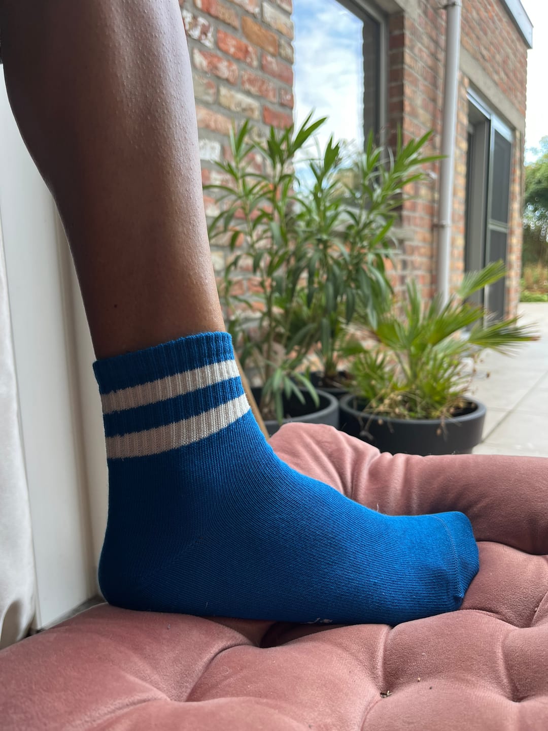Customer photo review of Sock - Bright Blue