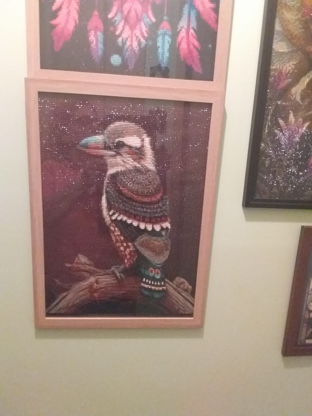 Customer photo review of Aboriginal Art Kookaburra III (Diamond Painting)