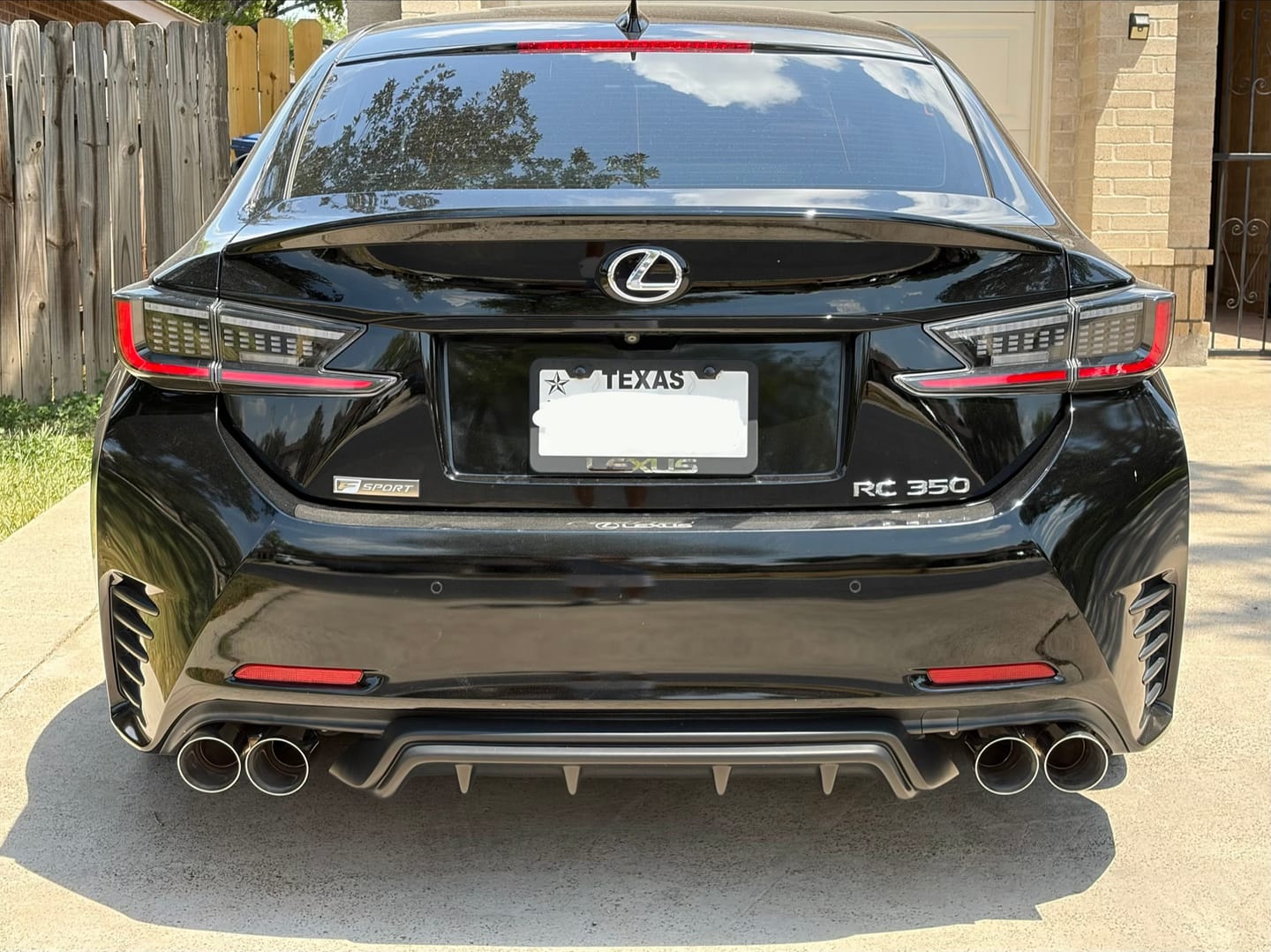 Customer photo review of 2015-Up Lexus RC200t 300 350 Muffler Delete Axle Back Quad Tips Exhaust