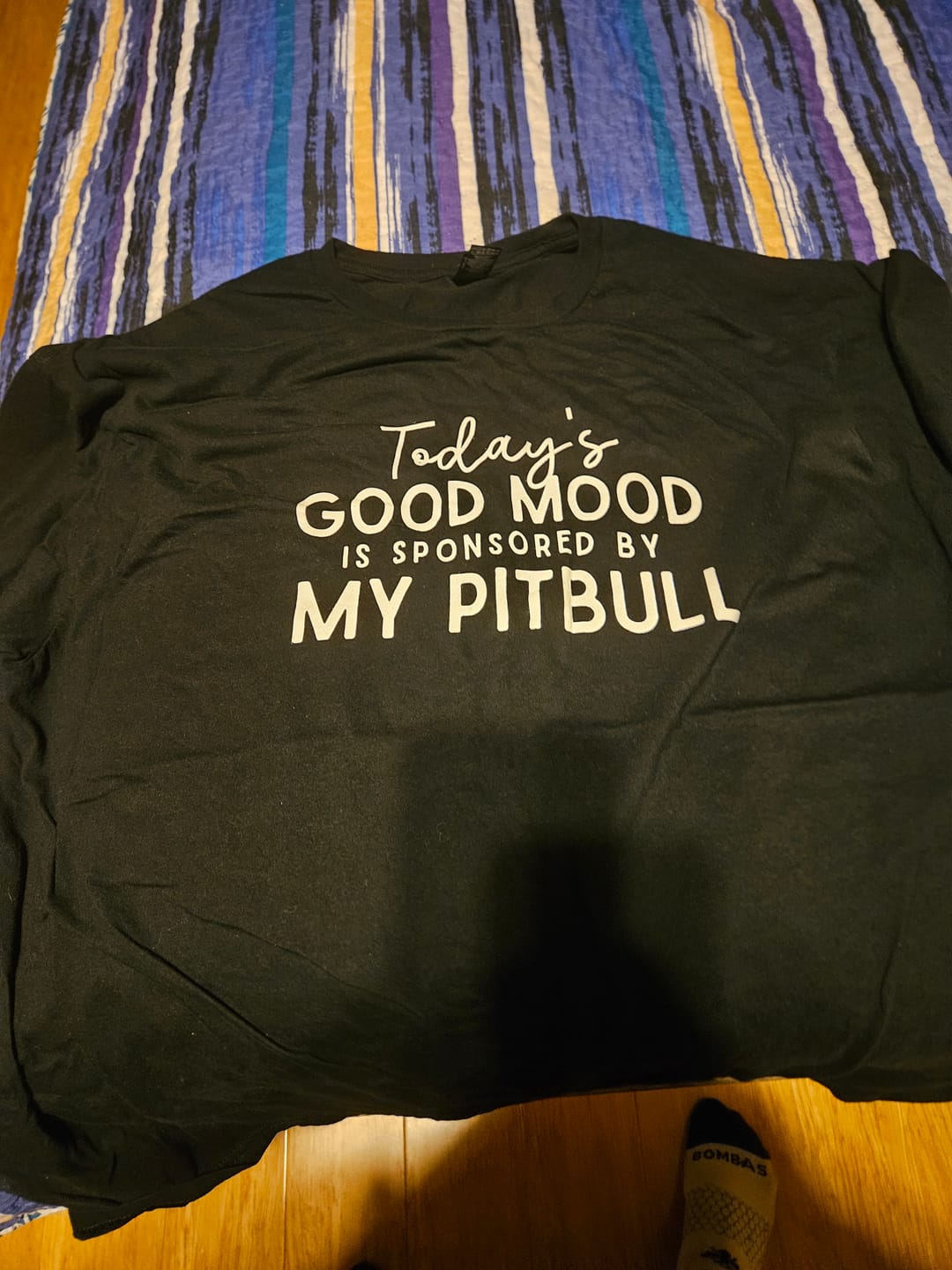 Customer photo review of Good Mood Pitbull Shirt