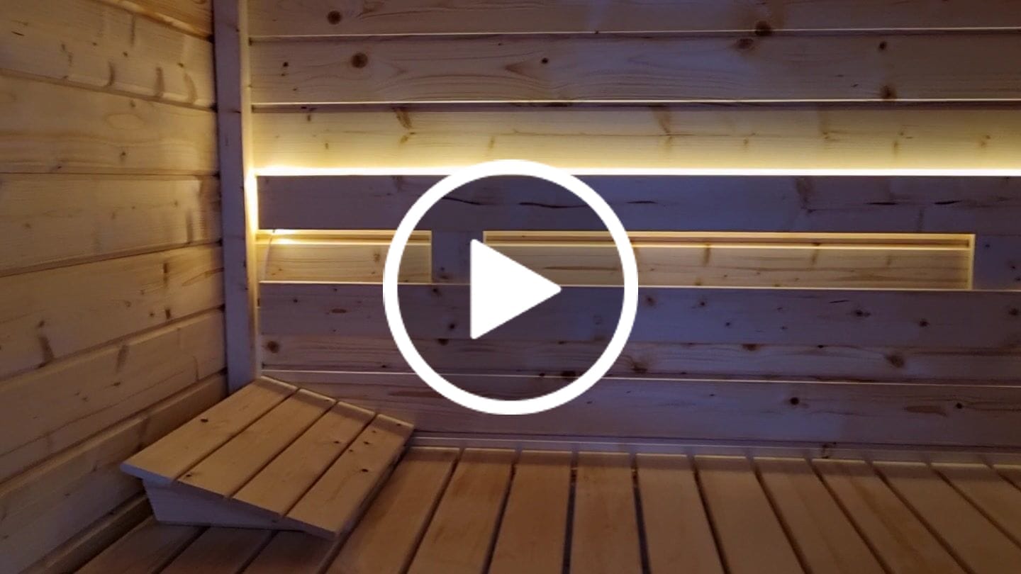 Customer video review of Eir (2,6m2 | 1,8x1,6m |44mm) Compact Garden Sauna Set - 6kw Heater and Roofing Felt Included