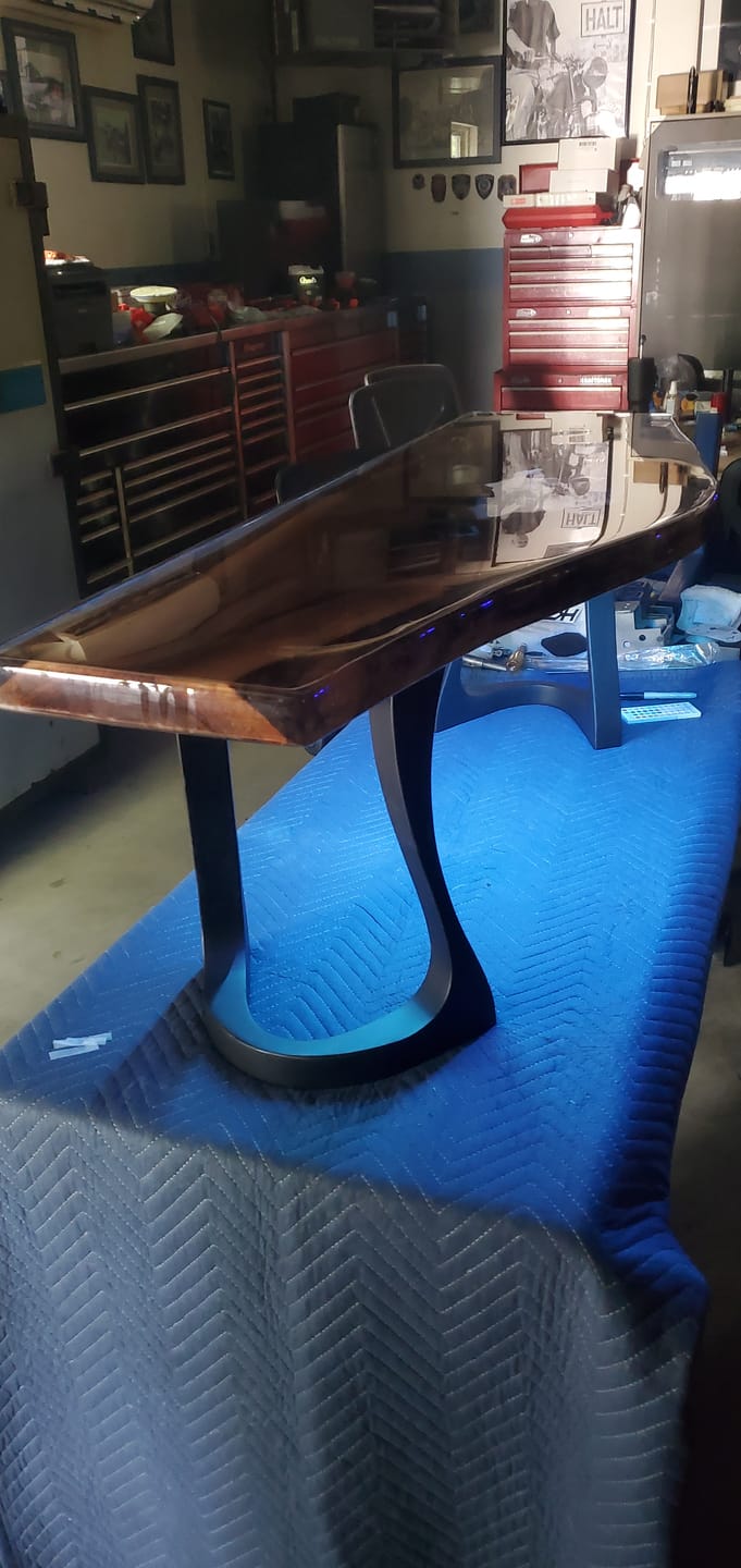 Customer photo review of Bench Legs 117/130 Uzar 16" H for Live Edge Table Top, DIY Projects