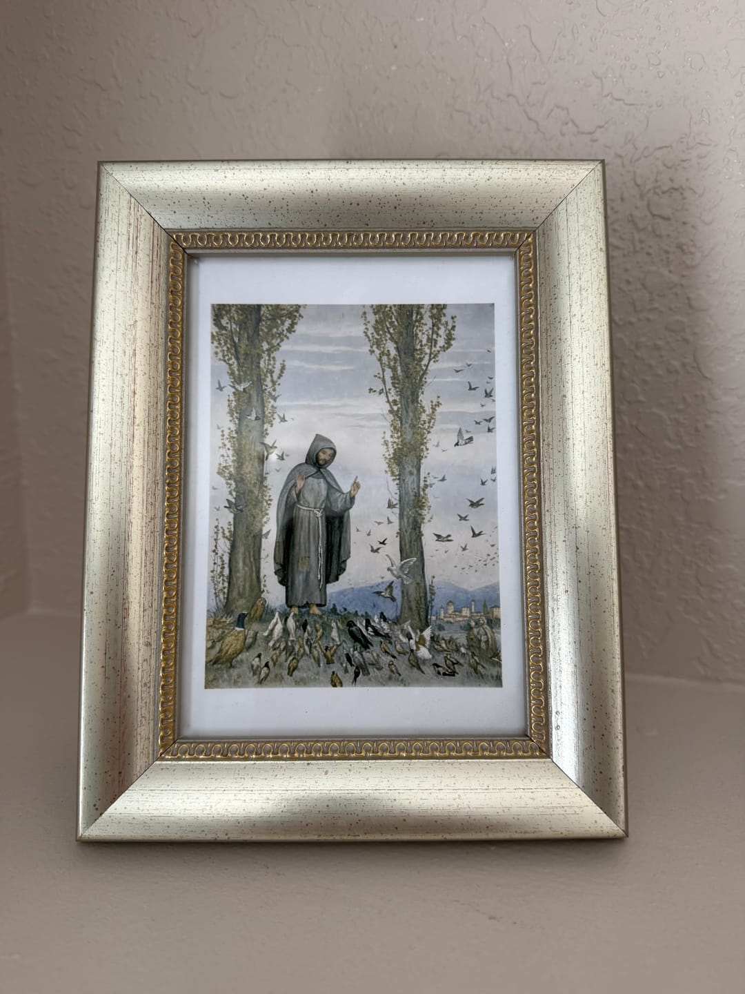 Customer photo review of New! Francis Preaching to the Birds — by Pedro Subercaseaux —Beautiful Catholic Art —Catholic Gift