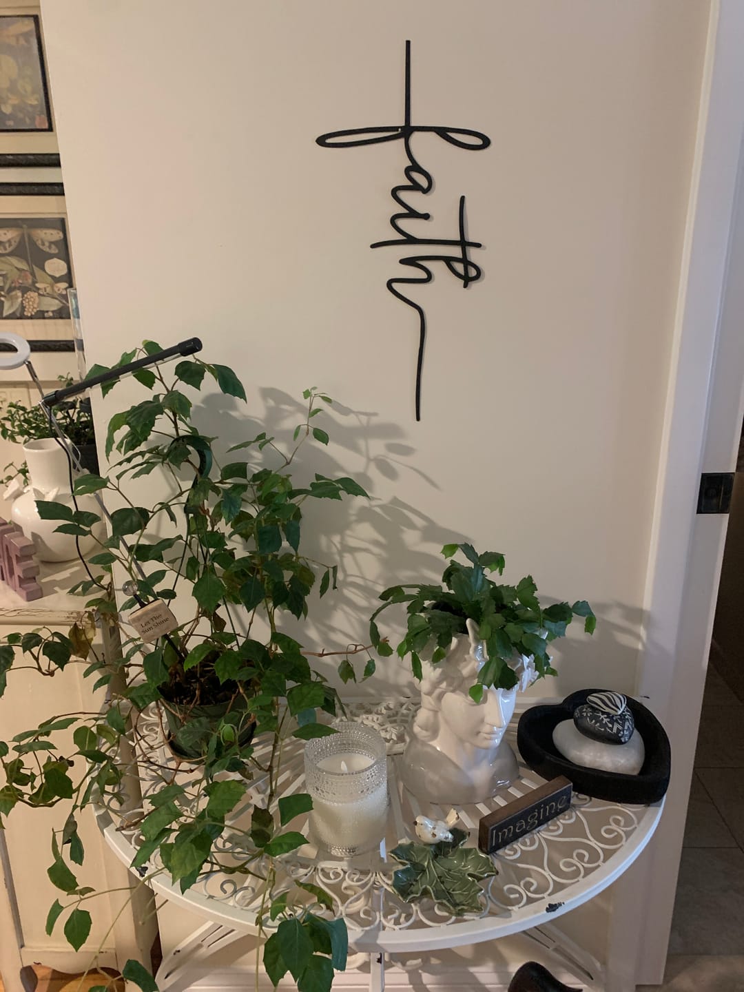 Customer photo review of Christianartworkshop Faith Script Cross Metal Wall Decor: A Modern Statement of Belief