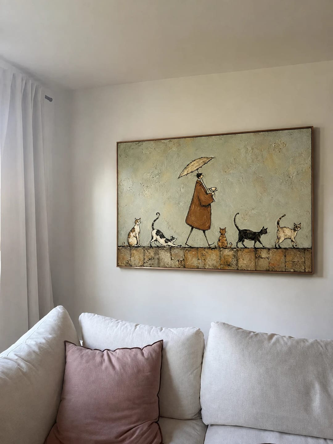 Customer photo review of Modern Folk Art｜Rainy Cat Procession