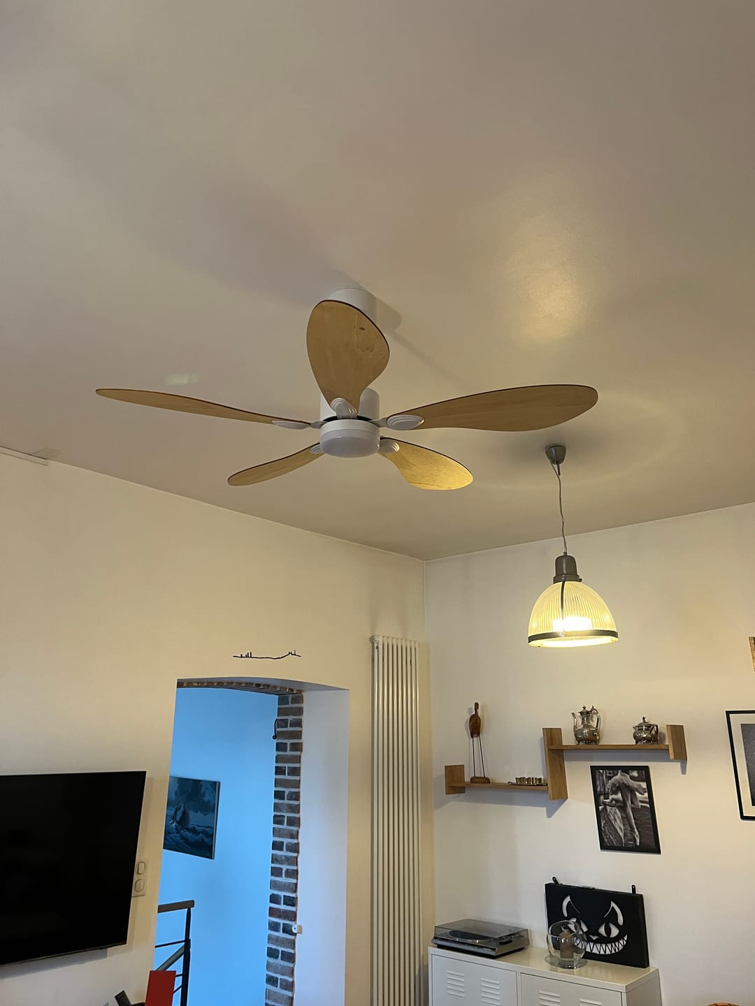 Customer photo review of Libellule teinté Chêne | Ventilateur de plafond