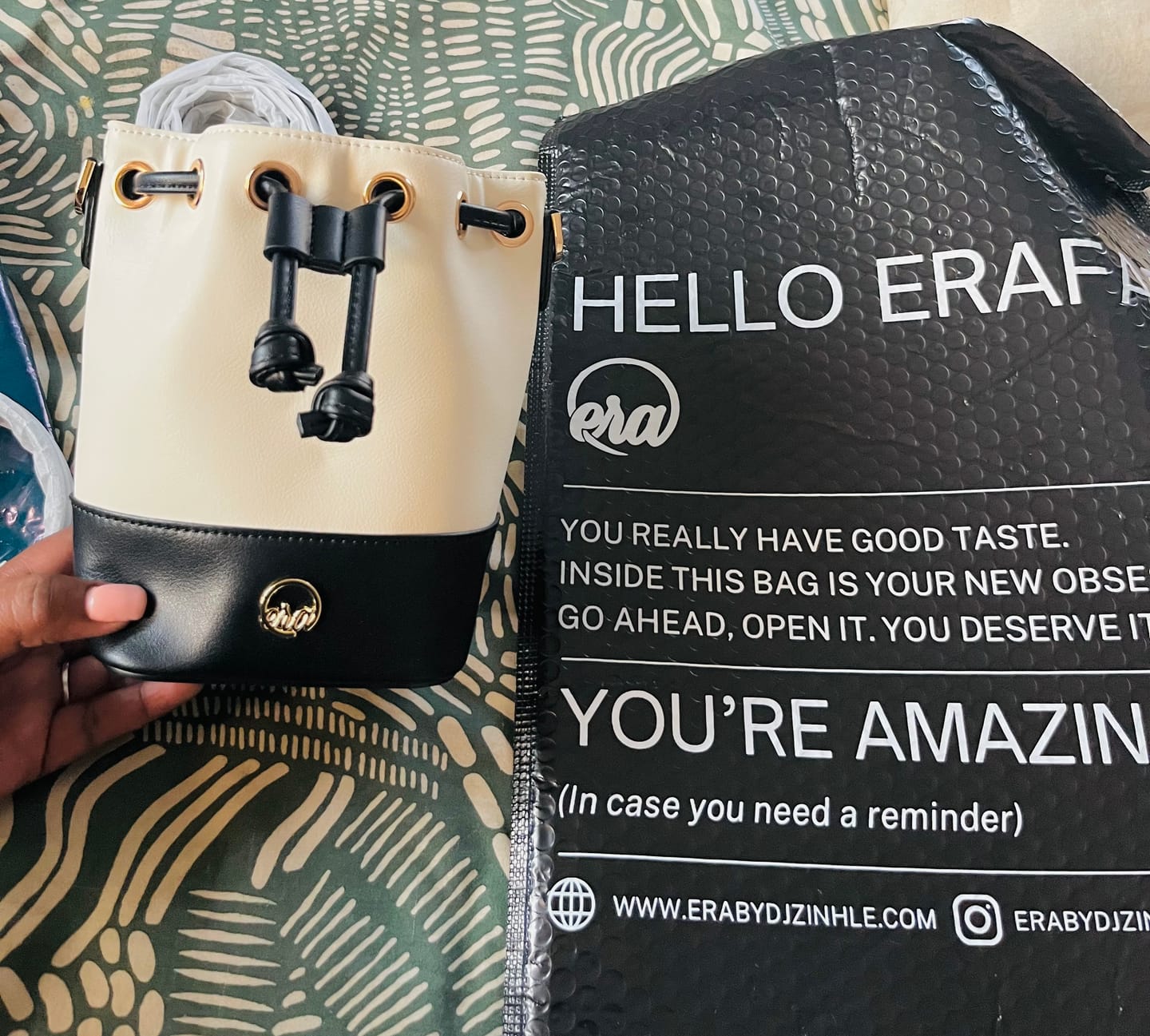 Customer photo review of The Monroe Bucket Bag