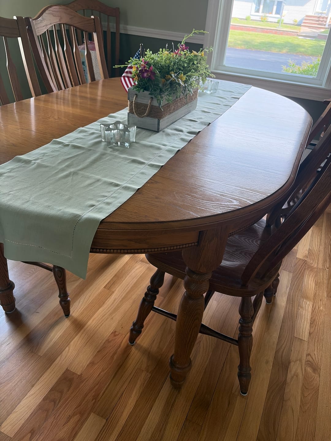 Customer photo review of Classic Hemstitch Table Runner