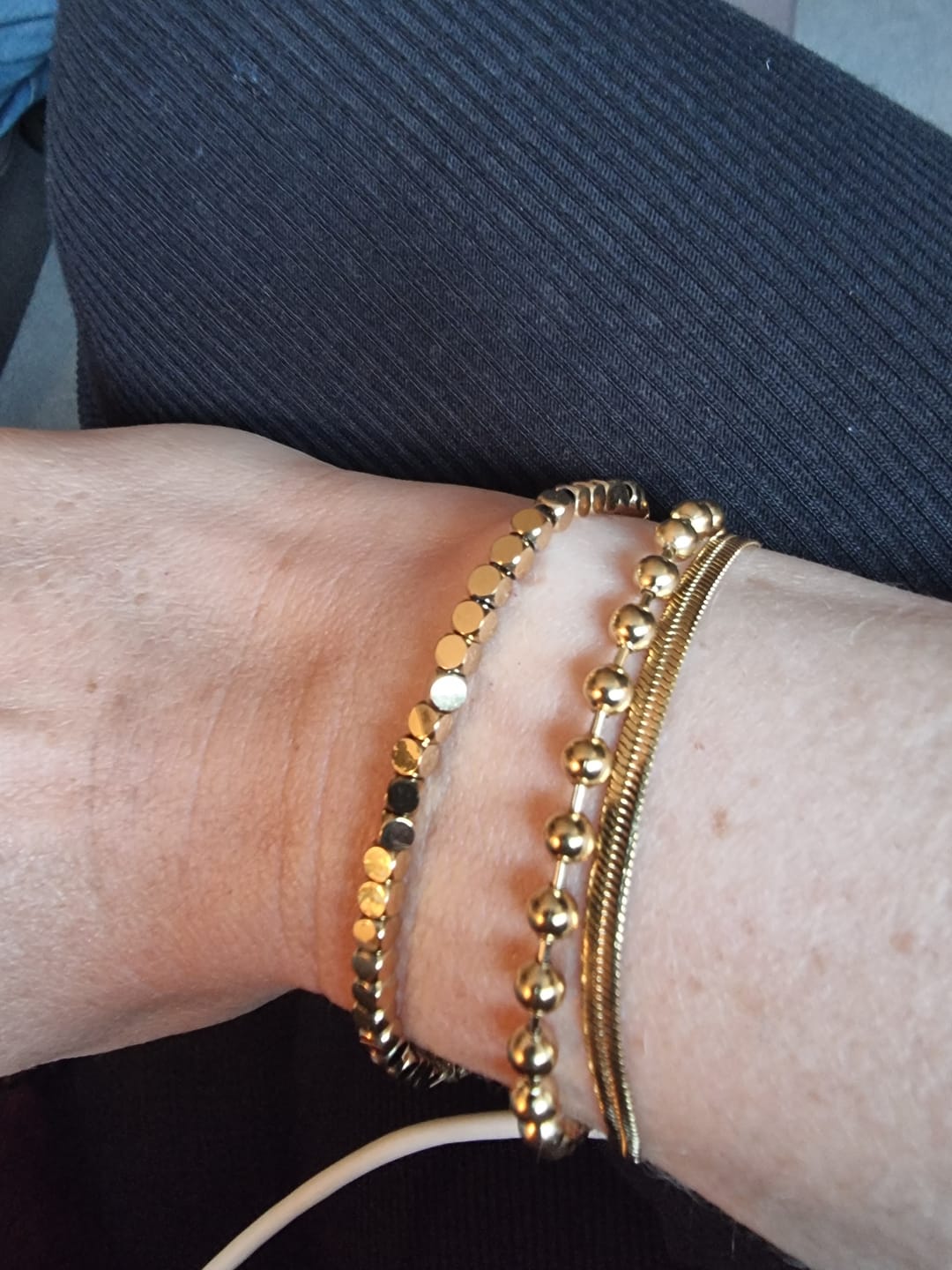 Customer photo review of Lexi 18K Gold Cube Bracelet