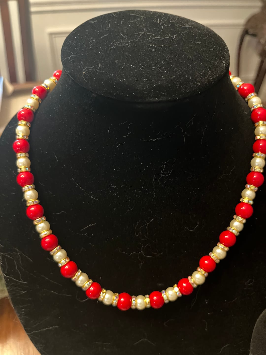 Customer photo review of 15.5" 8mm/10mm red mashan jade Round beads