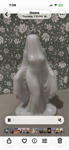 Customer photo review of Natural Crystal Mysterious Veiled Spirit Woman Carving