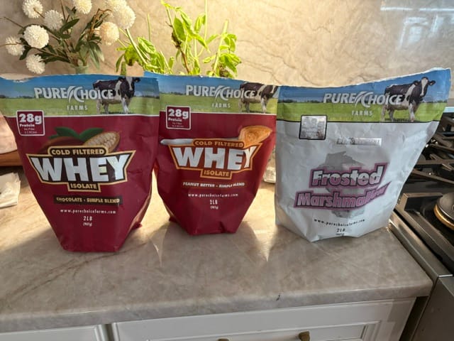 Customer photo review of 3 Flavor Whey Protein Isolate Combos