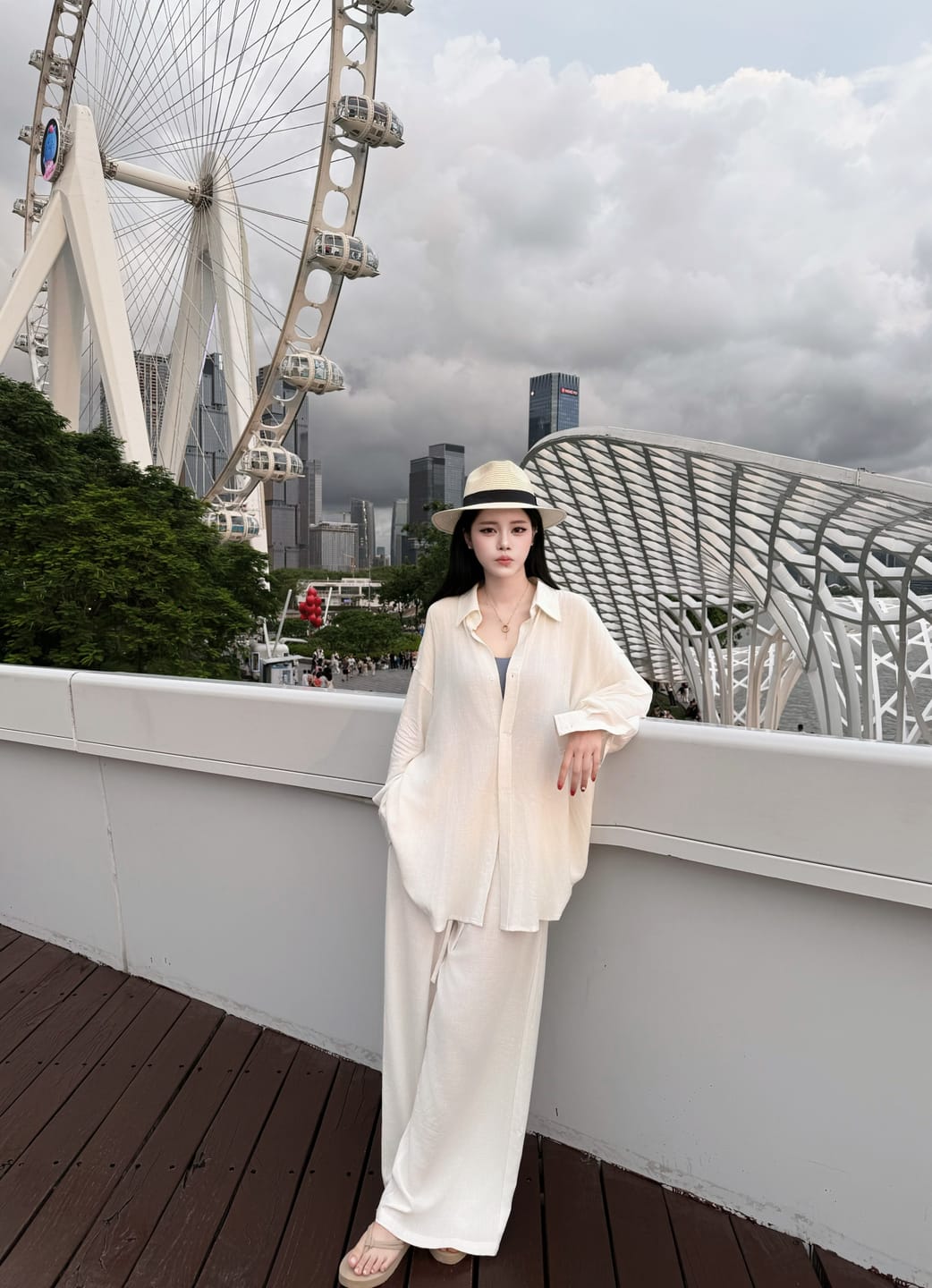 Customer photo review of 0122stepll Linen Shirt & Relaxed Pants Set