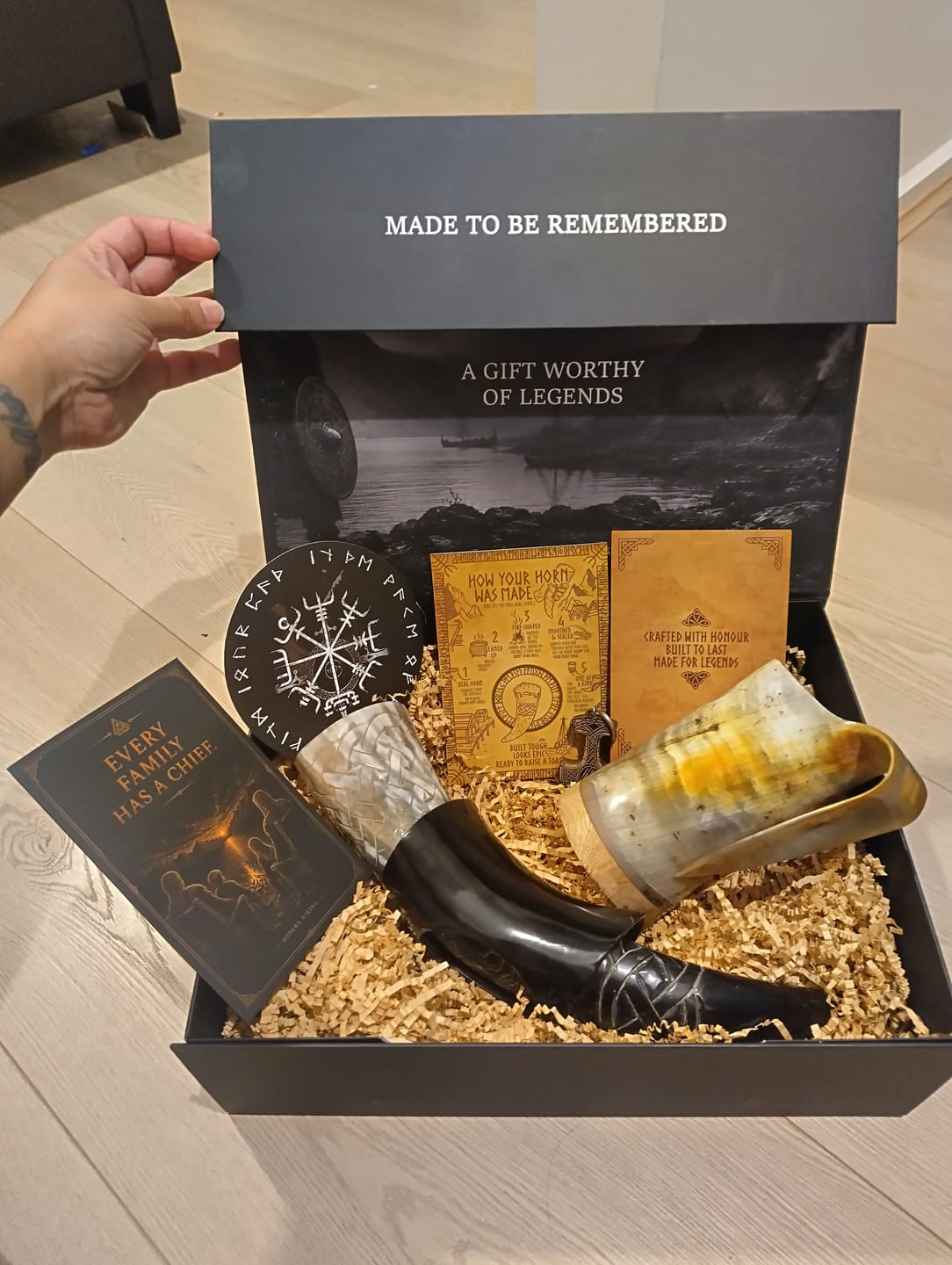Customer photo review of Fathers day gift box + Viking card