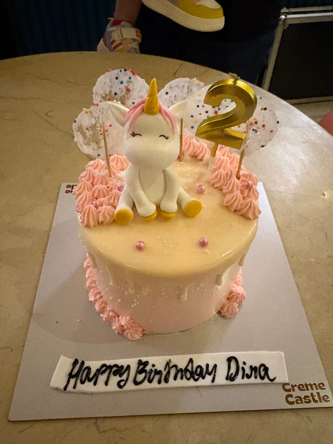 Customer photo review of Unicorn Drip Cream Cake