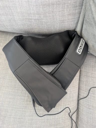 Customer photo review of Ergonomic U-Shape Shiatsu Massager - 8 Nodes, Soothing Heat Therapy