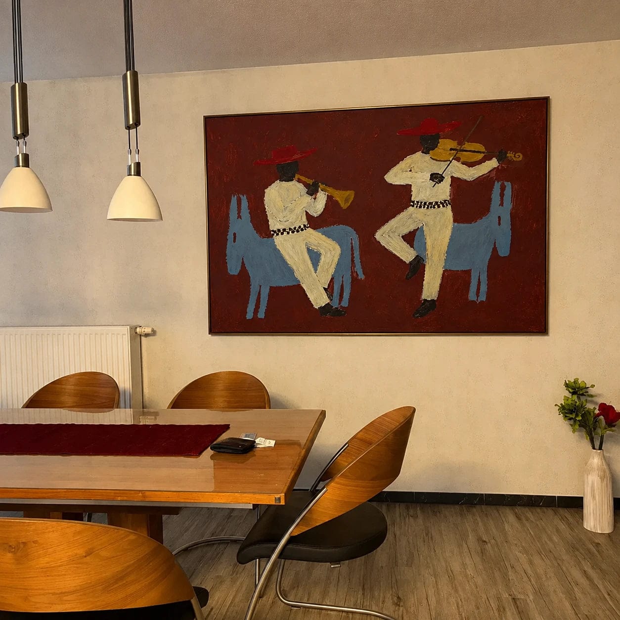 Customer photo review of Modern Folk Art｜Crimson Evening Serenade