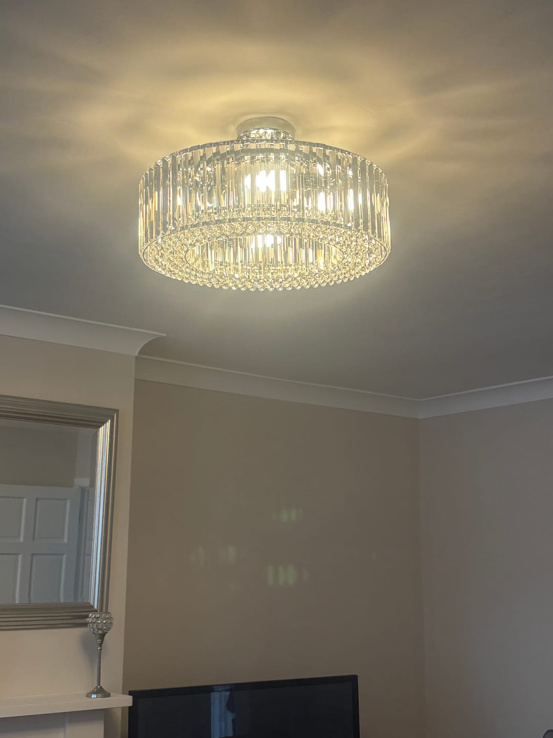 Customer photo review of Glam Modern Round Crystal Chandelier