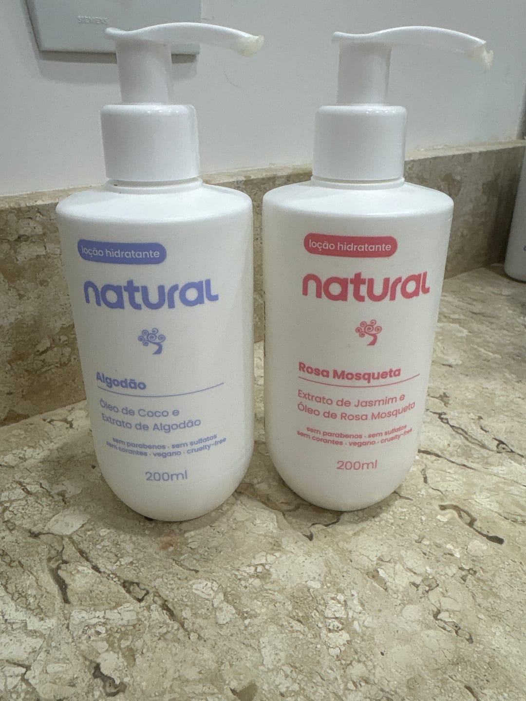 Customer photo review of Kit Loção Hidratante Natural Rosa Mosqueta e Algodão